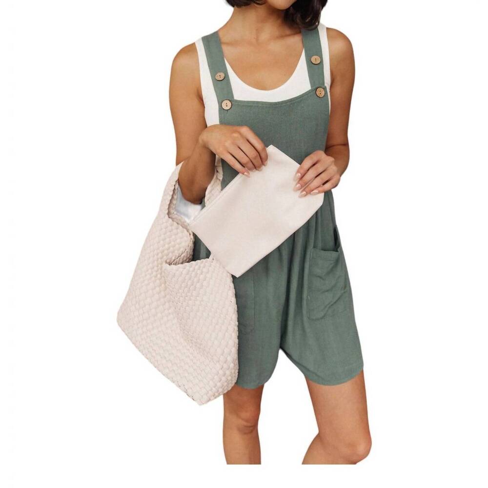 NEW 123 AMORE woven and worn tote bag in ivory